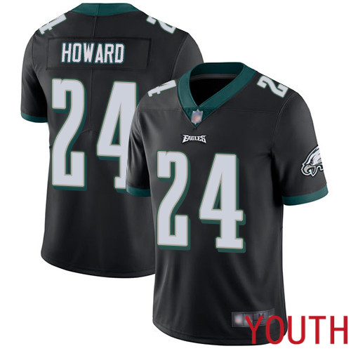 Youth Philadelphia Eagles #24 Jordan Howard Black Alternate Vapor Untouchable NFL Jersey Limited Player->youth nfl jersey->Youth Jersey